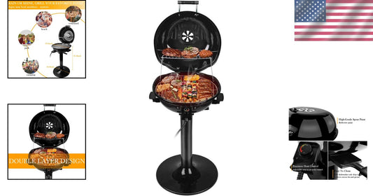 Electric BBQ Grill with Easy-to-Clean Features - Perfect for Parties and Camping