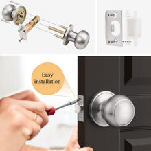Load image into Gallery viewer, Elegant Brushed Nickel Round Door Knobs – 6 Pack Passage Handles for Interiors