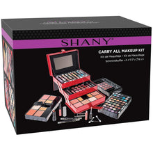 Load image into Gallery viewer, Beginner's All-in-One Makeup Case - 45 Eyeshadows, Lip Gloss &amp; Brushes Included