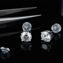 Load image into Gallery viewer, Timeless Moissanite 1 ct Stud Earrings - Durable Silver with Lever Back Design