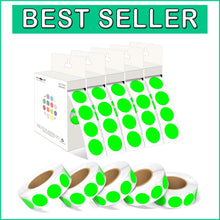Load image into Gallery viewer, Revolutionary Adhesive Dot Labels - 10000 Fluorescent Green Stickers, 3/4 Inch