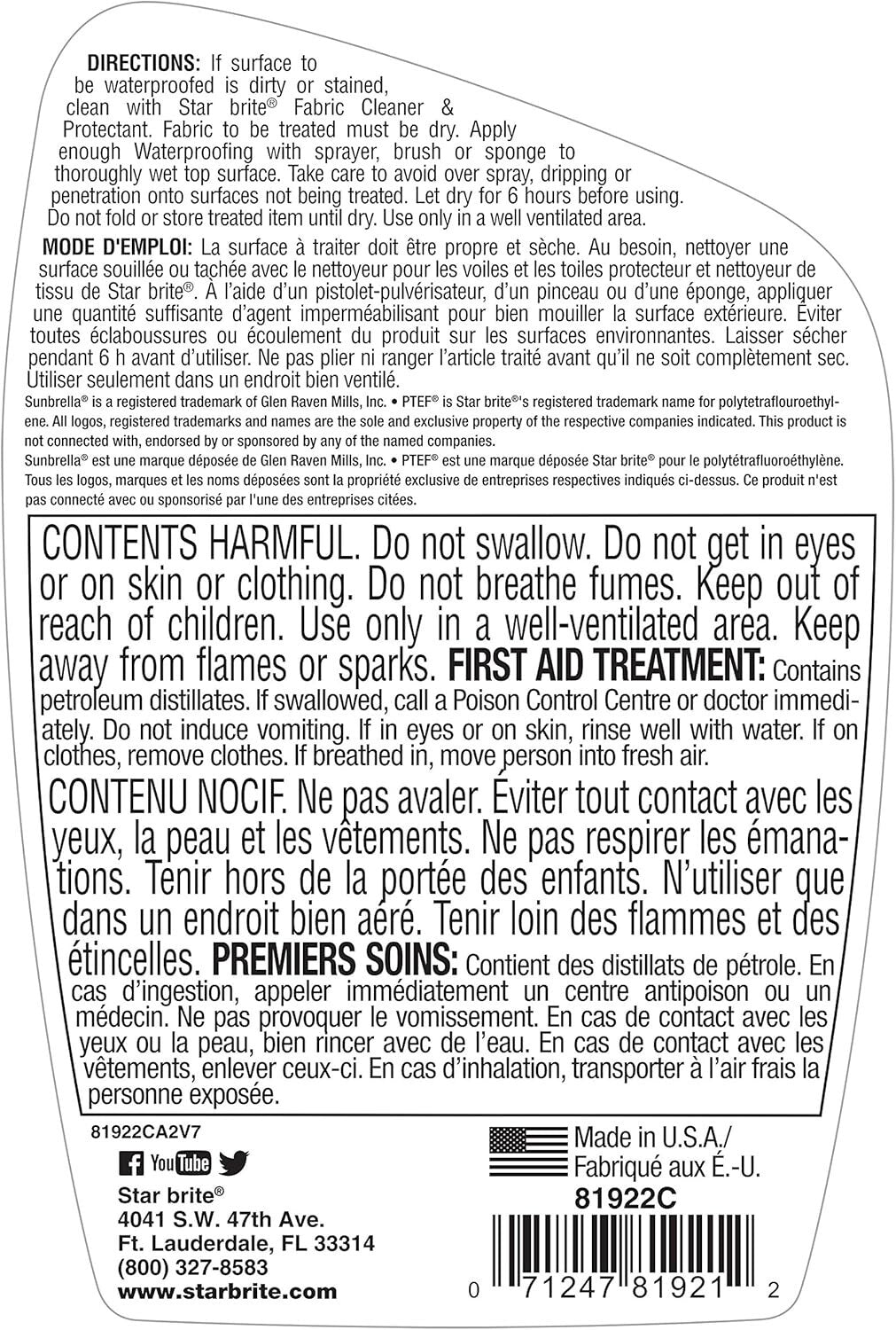 All-Purpose 22 Oz Waterproofing Liquid - Protects Fabrics from UV Rays