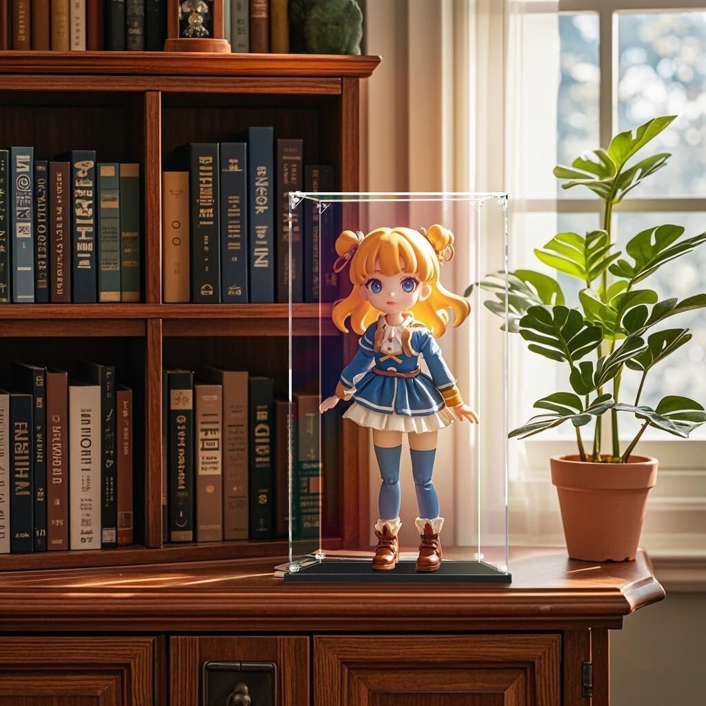 Luxurious 10x10x15.7 Inch Acrylic Showcase for Dolls, Toys, and Action Figures