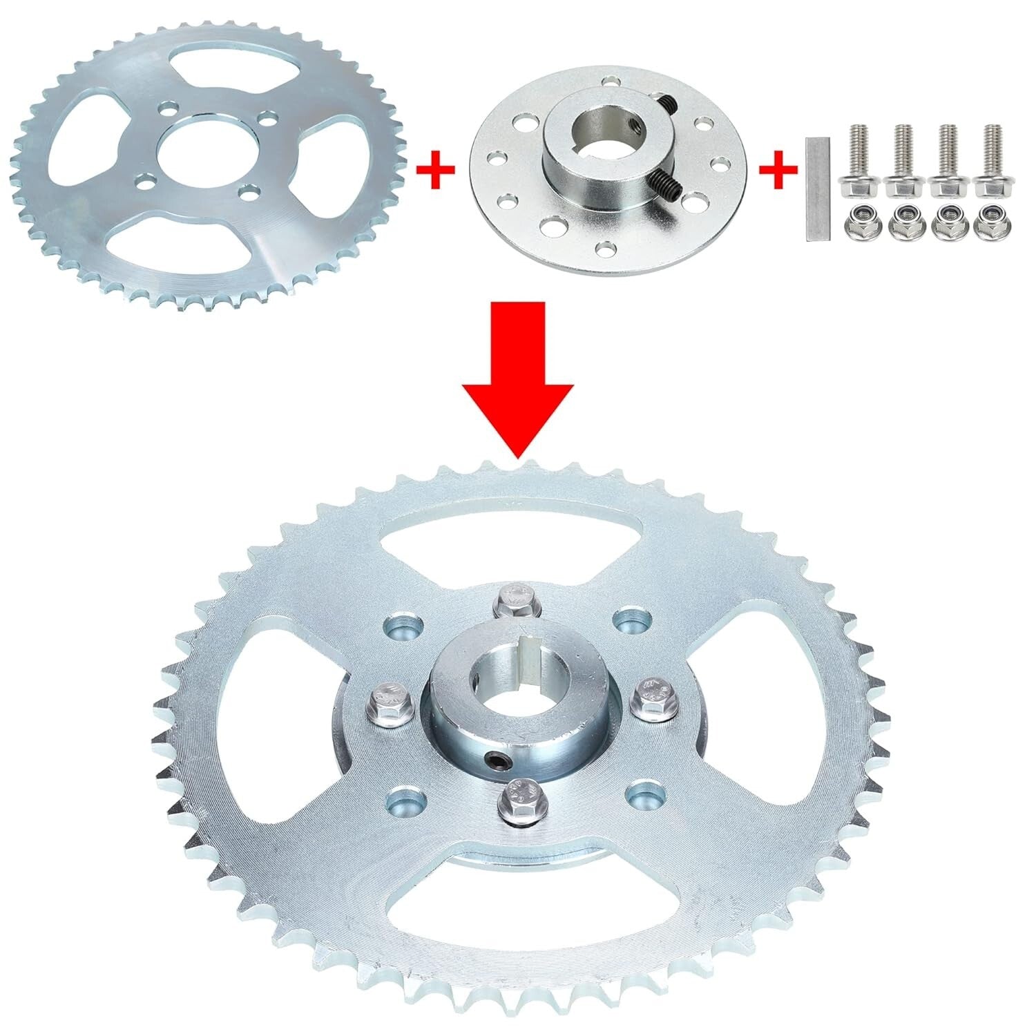 Durable 1" Bore Heavy Duty Sprocket Kit with 420 Chain for Drift Trikes & Karts
