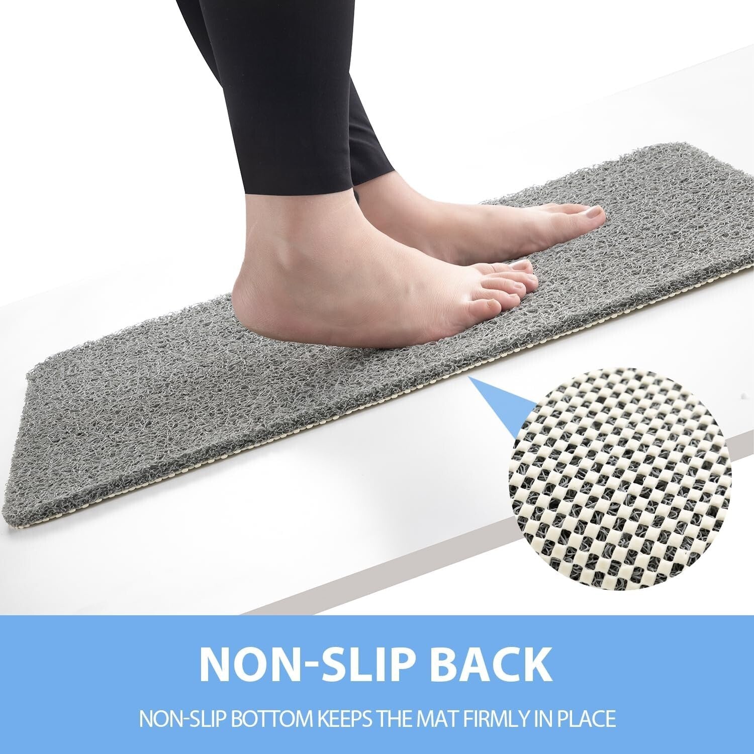 Comfortable 40"x28" Non-Slip Foot Scrubber Mat for Safe Bathrooms & Kitchens