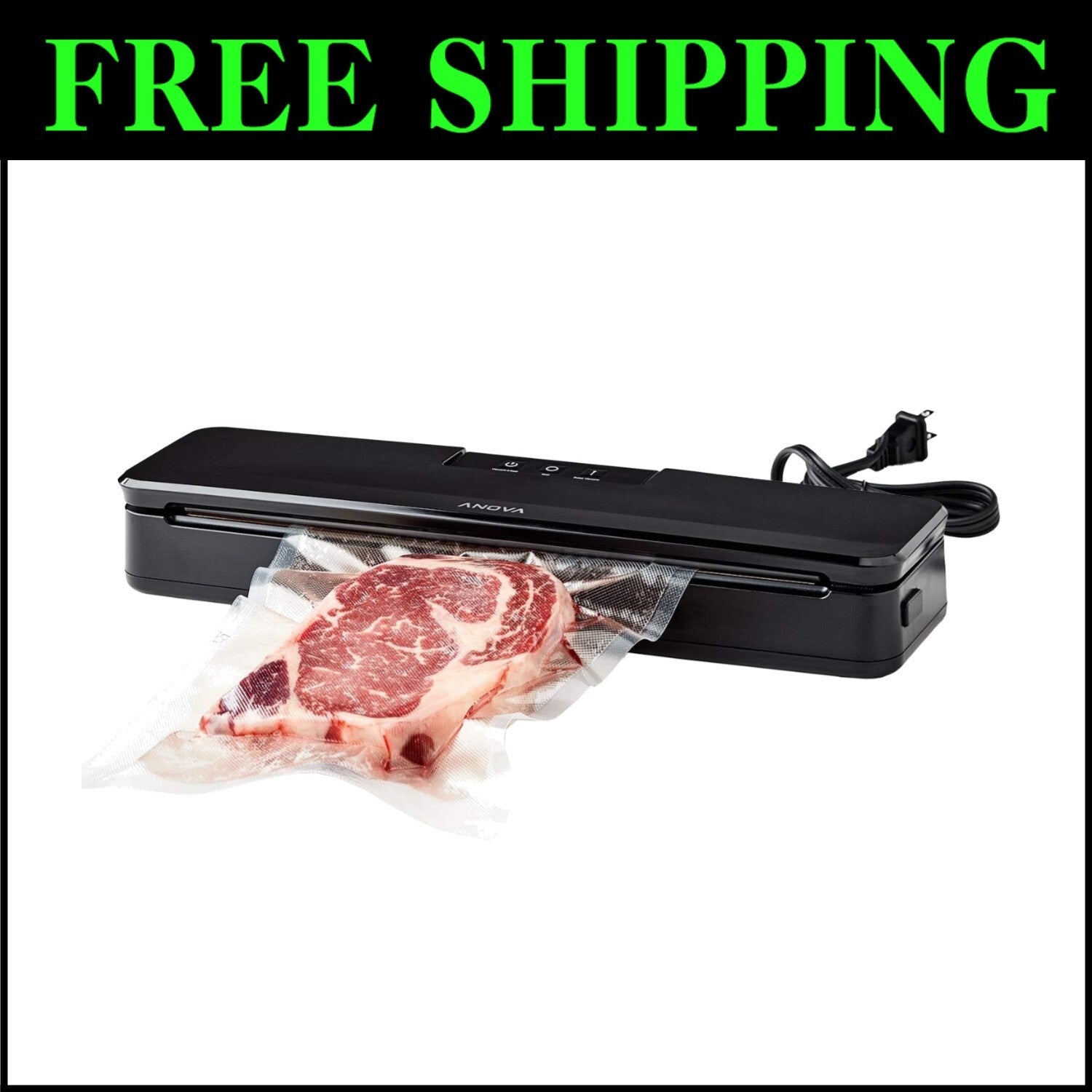 Anova Precision Vacuum Sealer + 10 Precut Bags - Perfect for Sous Vide Cooking