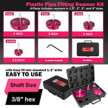 Load image into Gallery viewer, High-Strength 4-Piece Reamer Kit for 1.5-4 Inch Pipe Maintenance - Portable