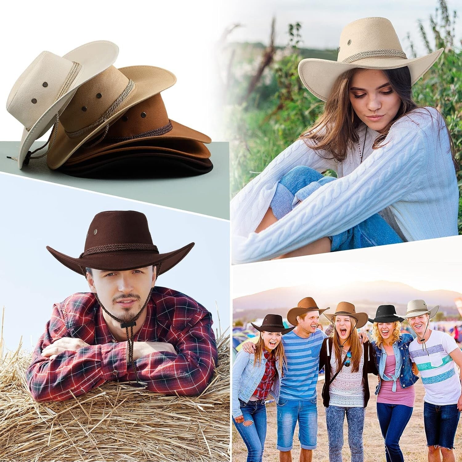Versatile Cowboy Hats and Bandanas Bundle - Ideal for Parties & Gatherings