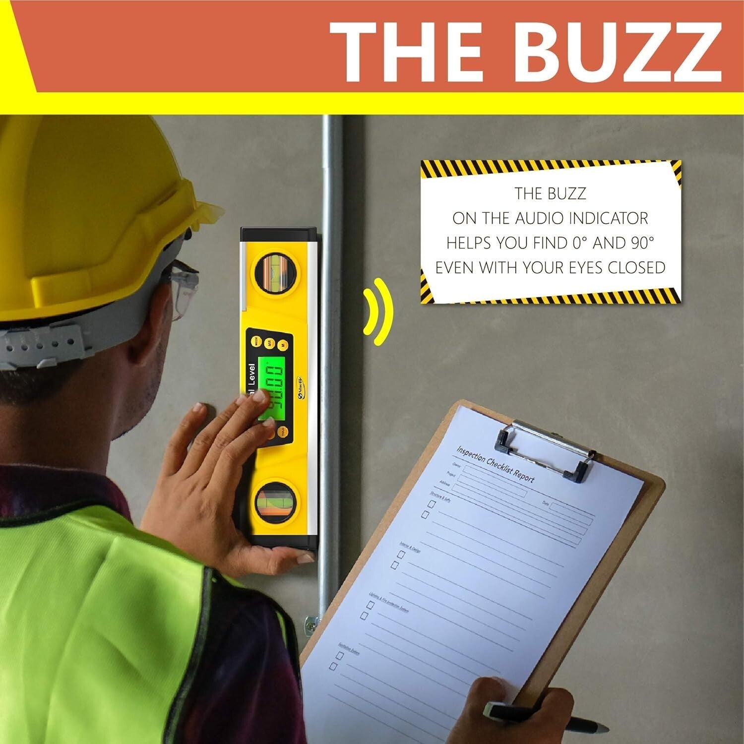 Precision Digital Level - 10-Inch with LCD & 8 Angle Storage for Contractors