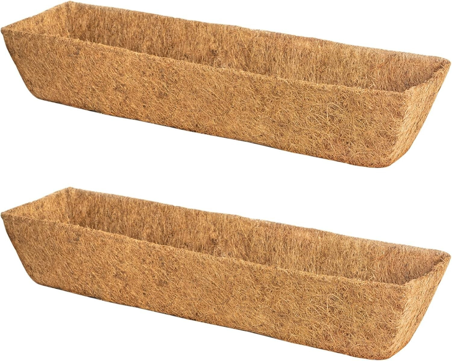 30-Inch Coco Fiber Liners for Window Box Planters - 2 Pack Plant Growth Support