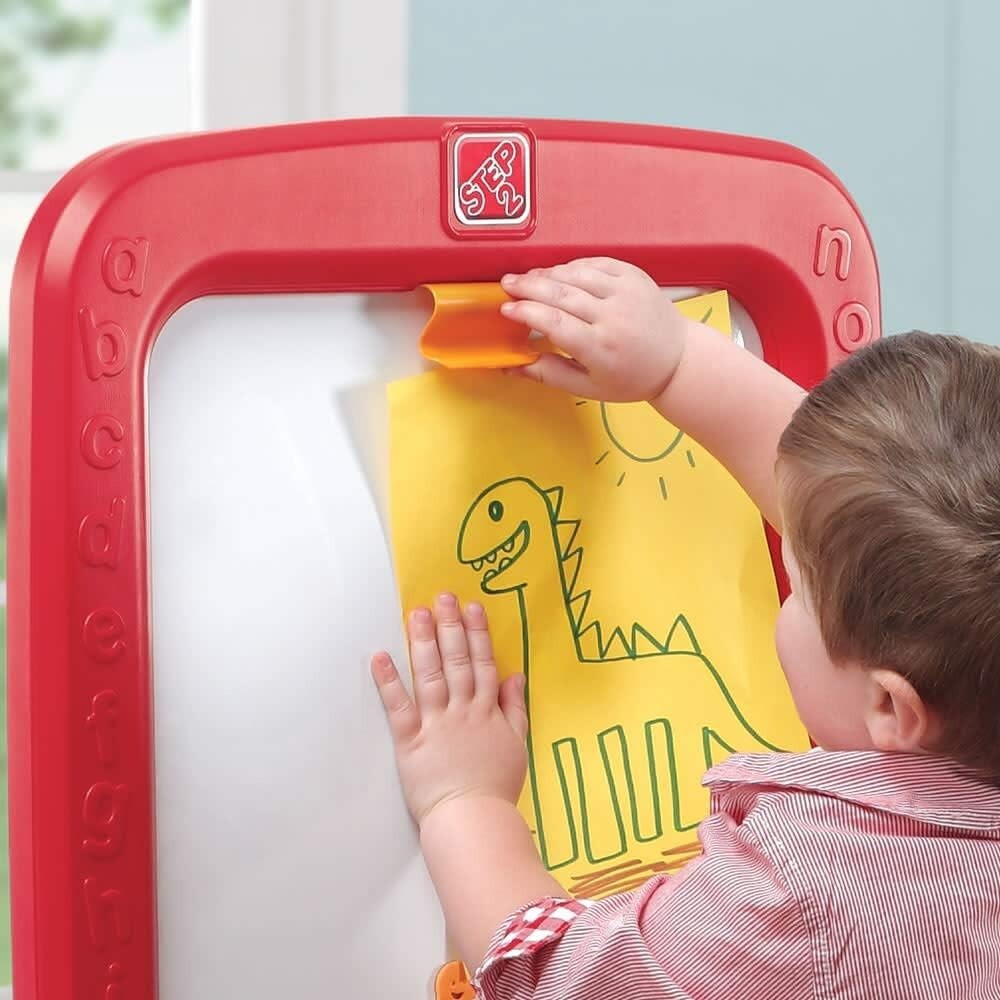 All Around Easel for Two: Durable Kids Activity Table with Chalkboard & Markers