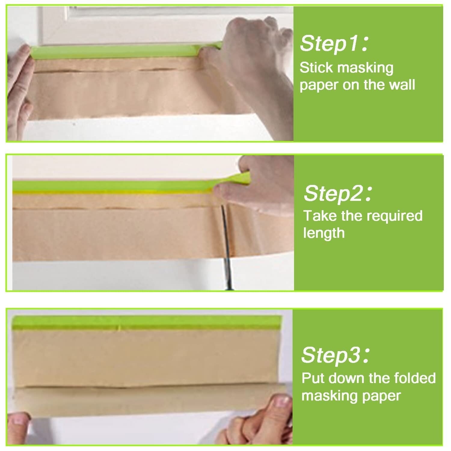 Waterproof Paint Masking Paper & Tape Kit - 9 Rolls, Clean Removal, No Residue