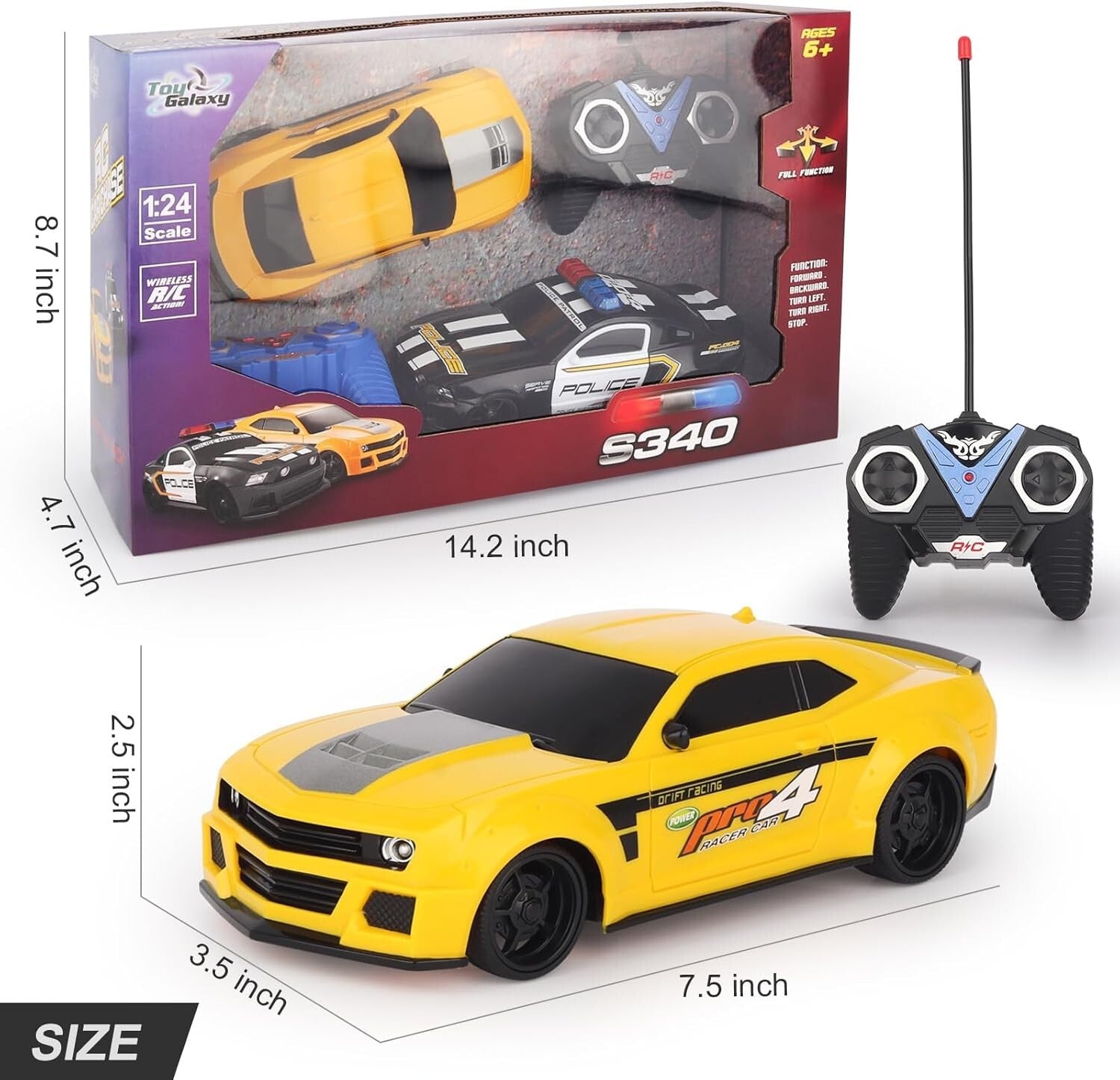 Compact Remote Control Police Car & Sports Car: Perfect for Kids' Playtime
