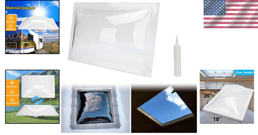 Durable Polycarbonate RV Skylight Dome 18"x26" - Weather-Resistant, Easy Install