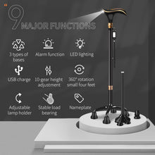 Load image into Gallery viewer, Multi-Purpose Telescopic Walking Cane - Adjustable Height with Emergency Alarm