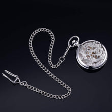 Load image into Gallery viewer, Elegant Mechanical Pocket Watch with Skeleton Dial - Dragon &amp; Phoenix Design