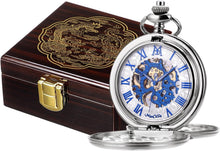 Load image into Gallery viewer, Luxury Mechanical Pocket Watch with Roman Numerals - Gift Box &amp; Chain Included
