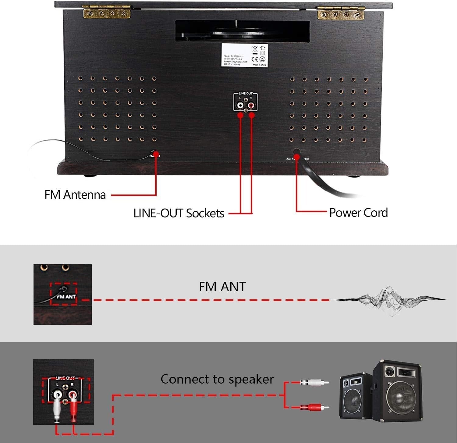 Classic Style All-in-One Turntable: Bluetooth, CD/Cassette Player & MP3 Encoding