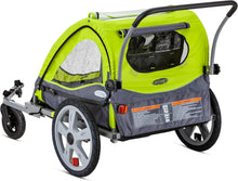 Load image into Gallery viewer, Versatile 2-Passenger Bike Trailer/Stroller with Weather Canopy &amp; Safety Harness