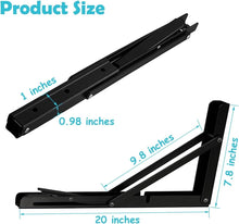 Load image into Gallery viewer, Stylish 20” Black Folding Brackets with 550 lb Load - Perfect for DIY Projects