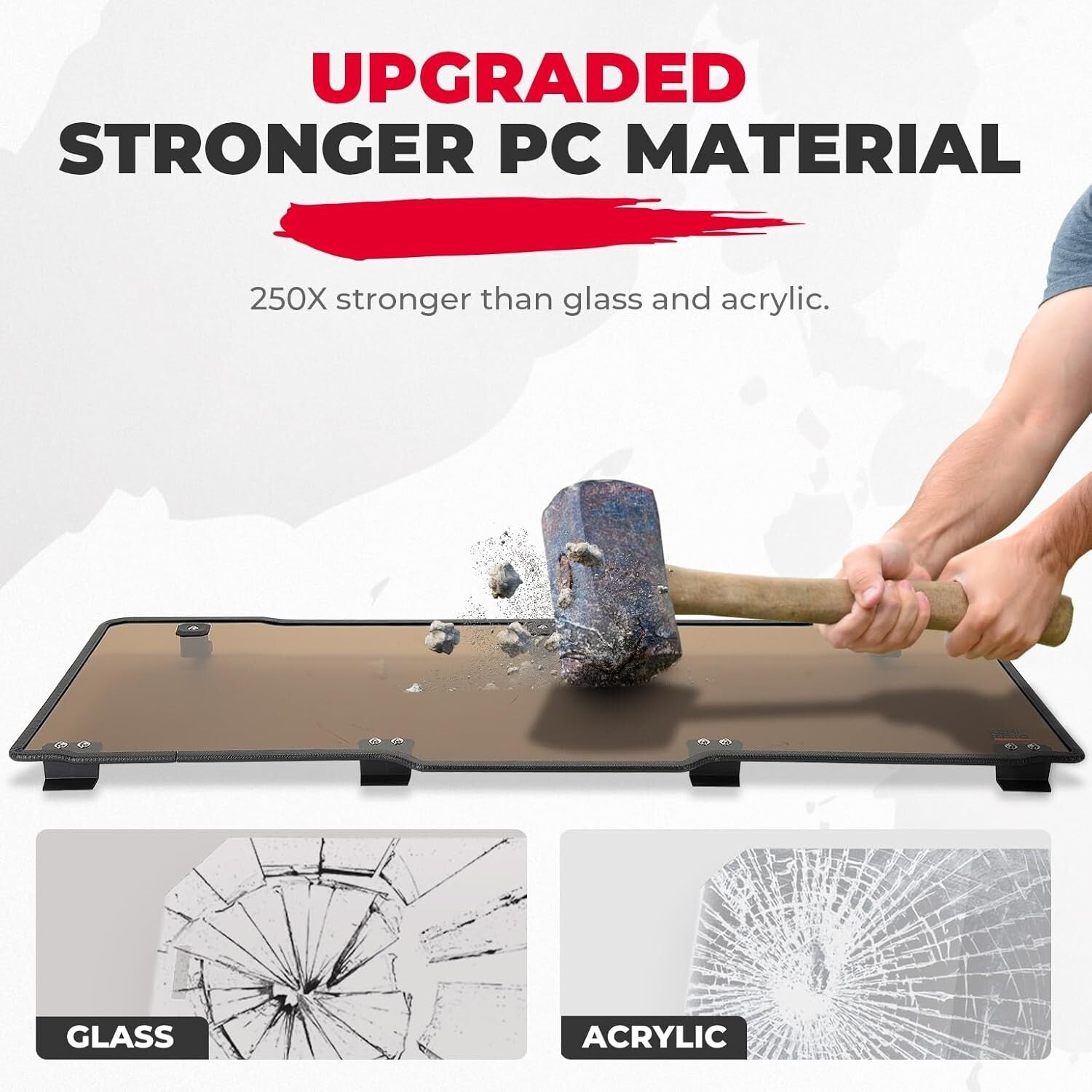 Durable Hard-Coated PC Rear Windshield for Polaris Ranger Models 2017-2025