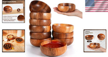 Load image into Gallery viewer, Versatile Acacia Wooden Bowls - Set of 10 Hand-Carved 4 Inch Dipping Trays
