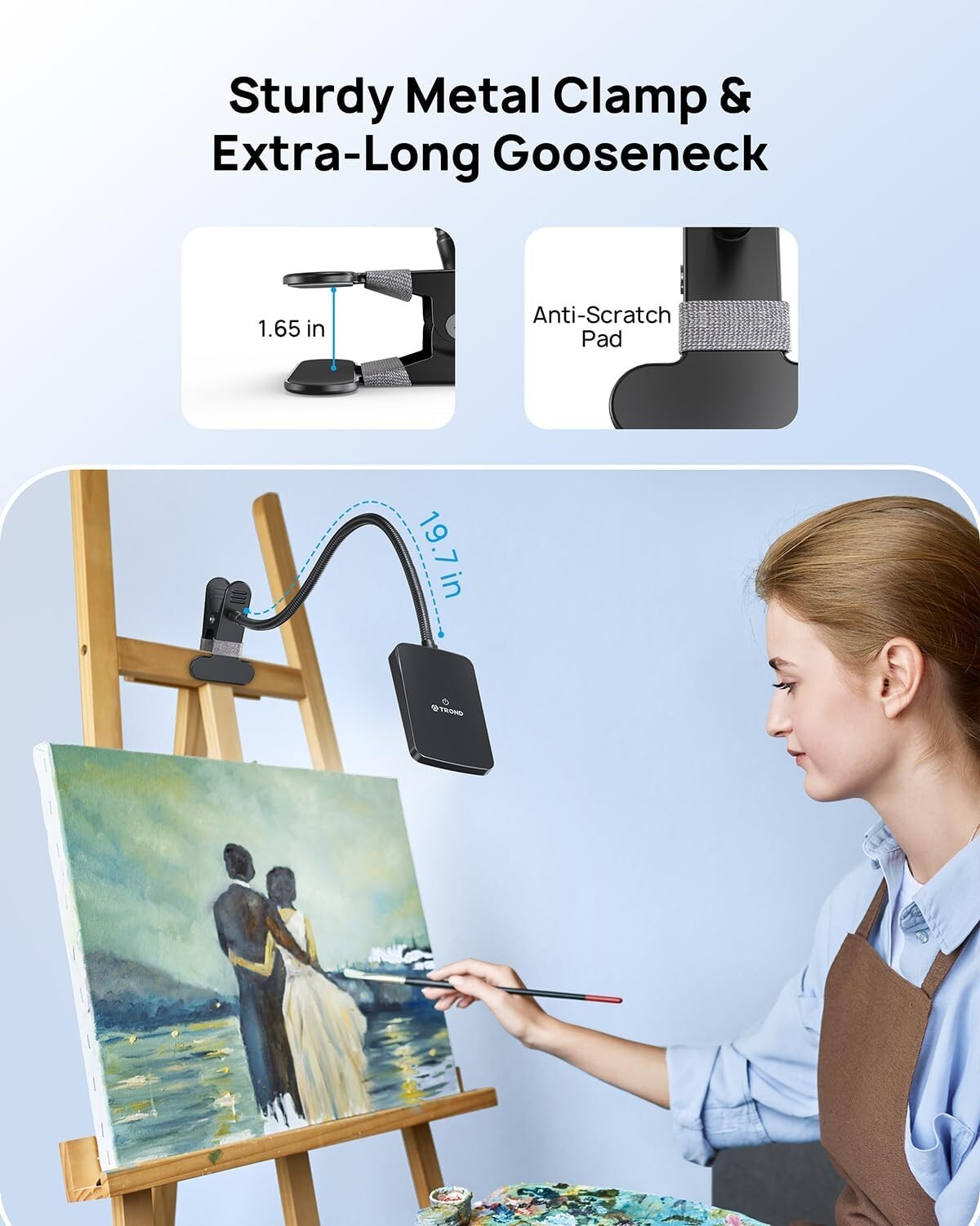 Flexible LED Desk Lamp with Strong Clamp - 3-Level Dimming for Home & Office Use