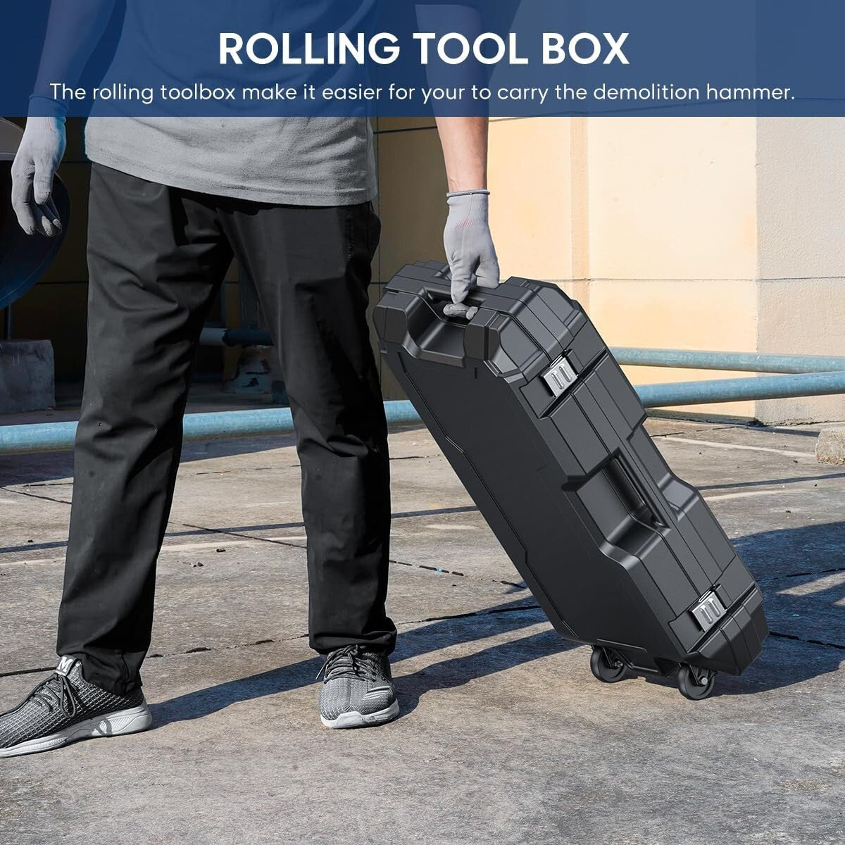 Portable SDS-Hex Jack Hammer 1700W with Chisels & Roll Case for Efficiency