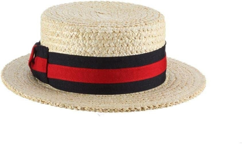 Classico Men's Straw Boater Hat in Bleach, XX-Large - Vintage Sophistication