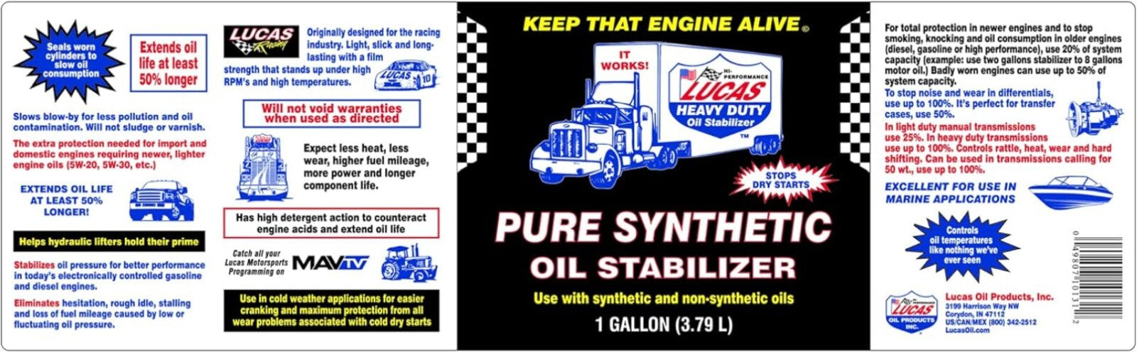 5 Quart Universal Motorcycle Oil Stabilizer - Enhances Performance & Longevity