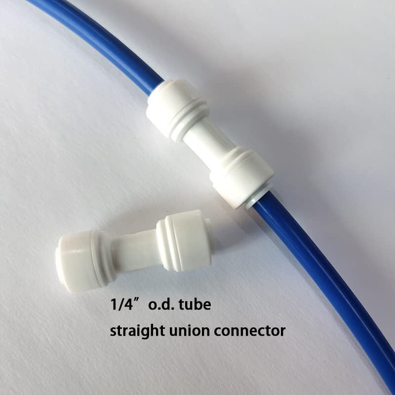 Pack of 100 - 1/4" OD Push-Fit Water Purifier Straight Union Connectors