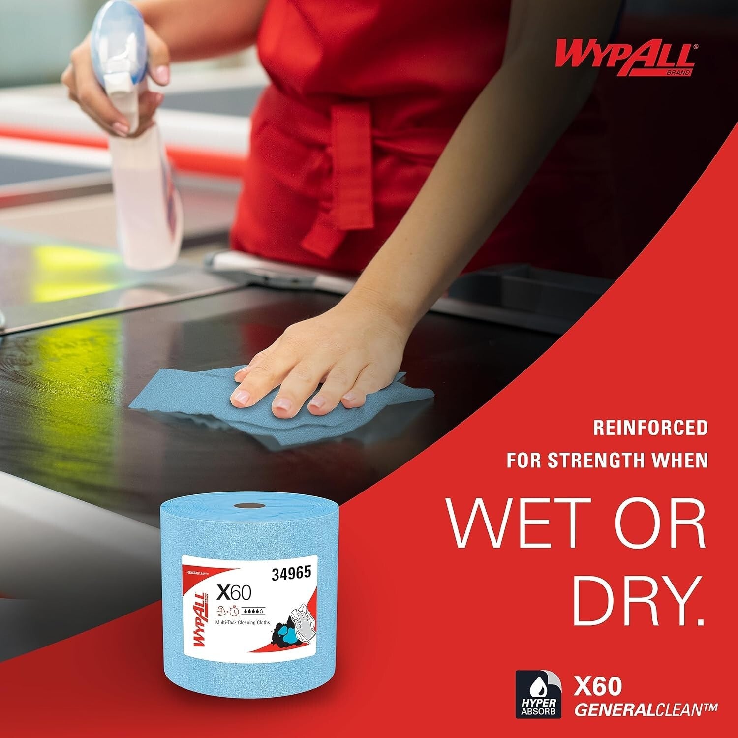 Strong & Lightweight X60 Cloths - 1,100 Sheets of Perforated Cleaning Power