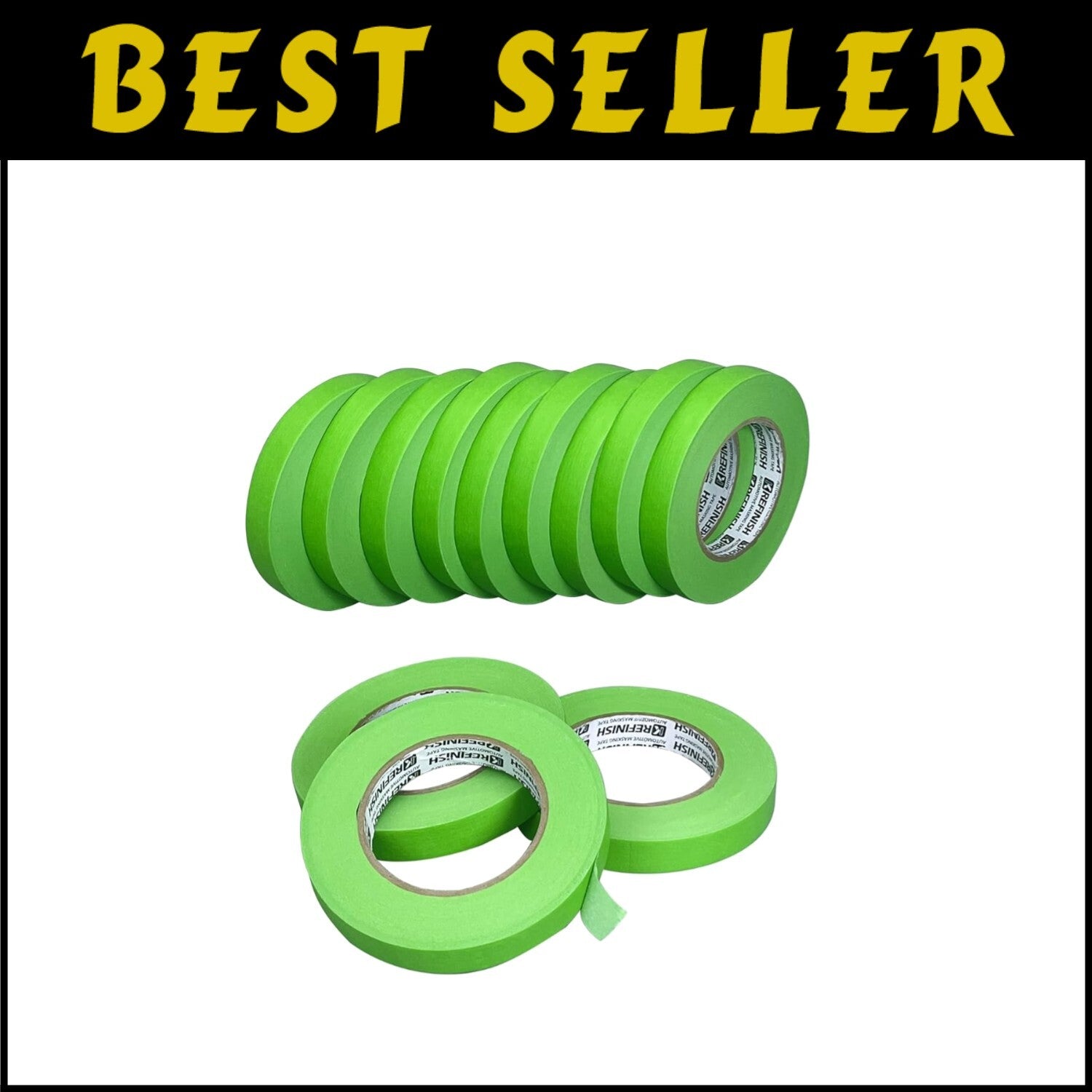 Durable Automotive Paint Tape - 12 Rolls, 0.7" x 60 Yards, Sharp Edge Protection