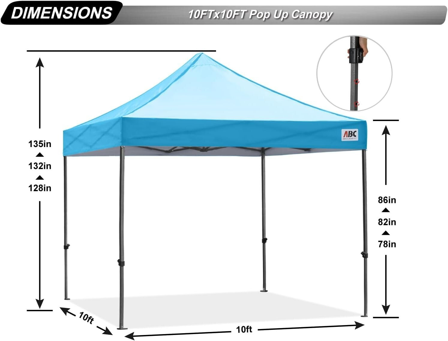 Heavy Duty 10x10 Patio Tent with UV Protection - Ideal for Events & Parties