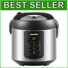 Load image into Gallery viewer, Programmable Stainless Steel Rice Cooker - 2 QT with Non-Stick Pot, UL Certified