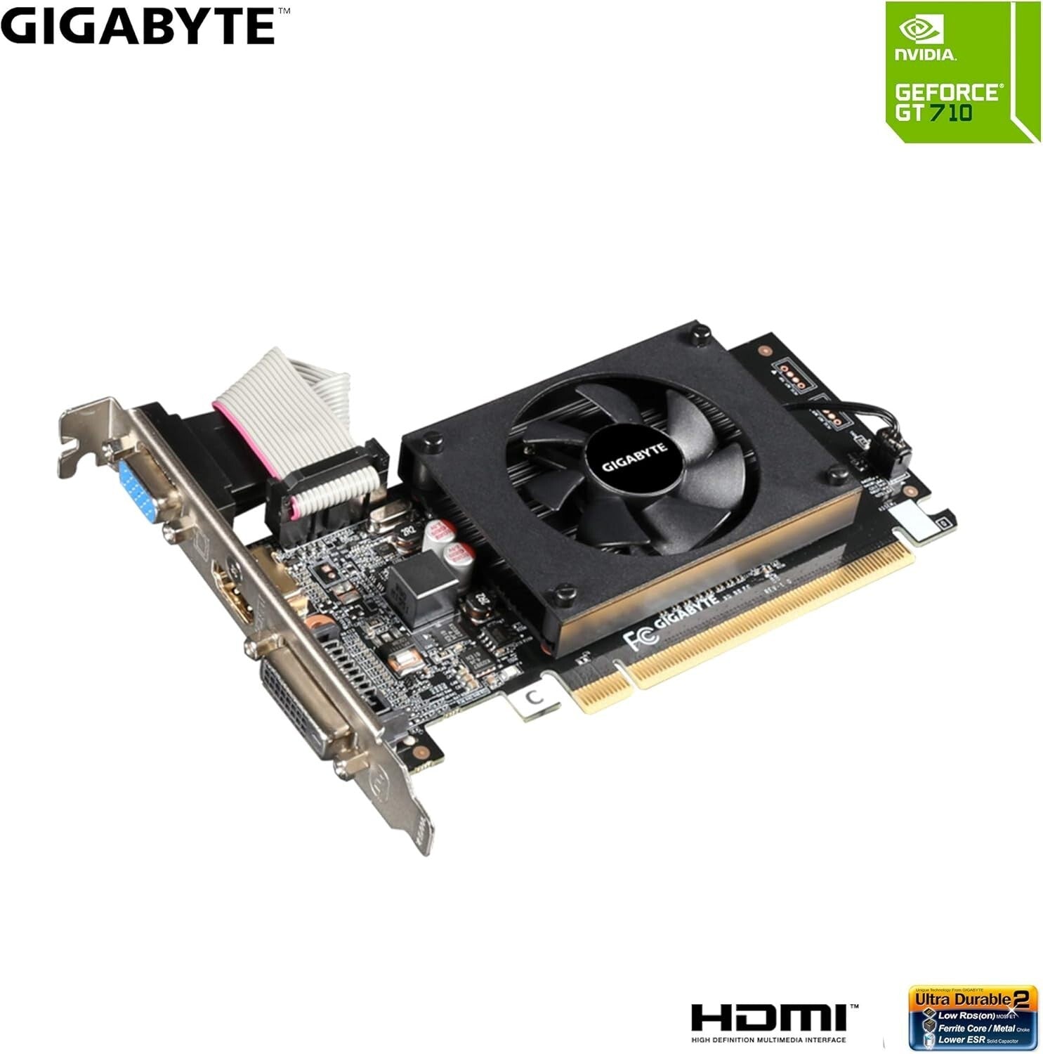 Efficient Low Profile 2GB Nvidia Graphics Card - 4096x2160 Max Resolution