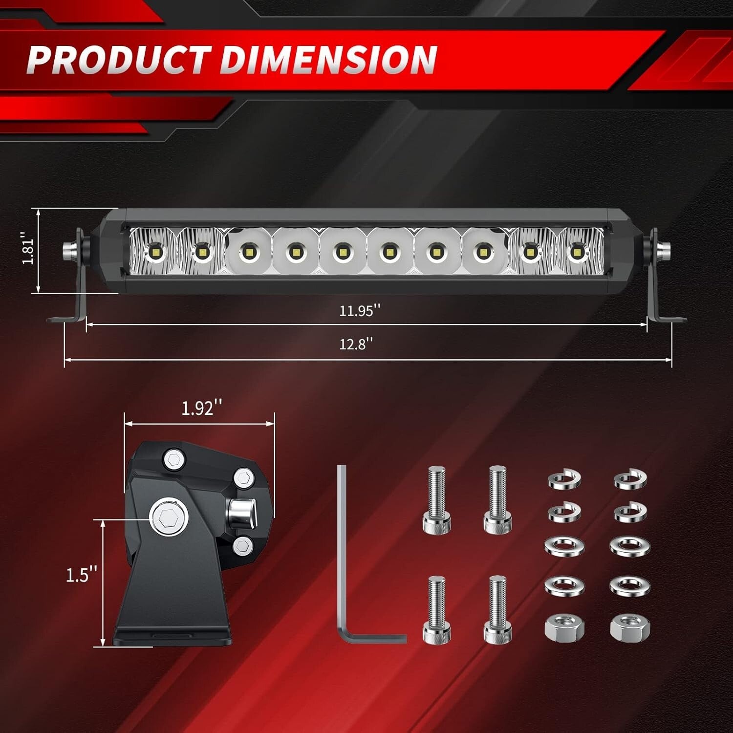 Durable 12 Inch LED Light Bar - 50W Spot Flood Combo for Off-Road Adventures
