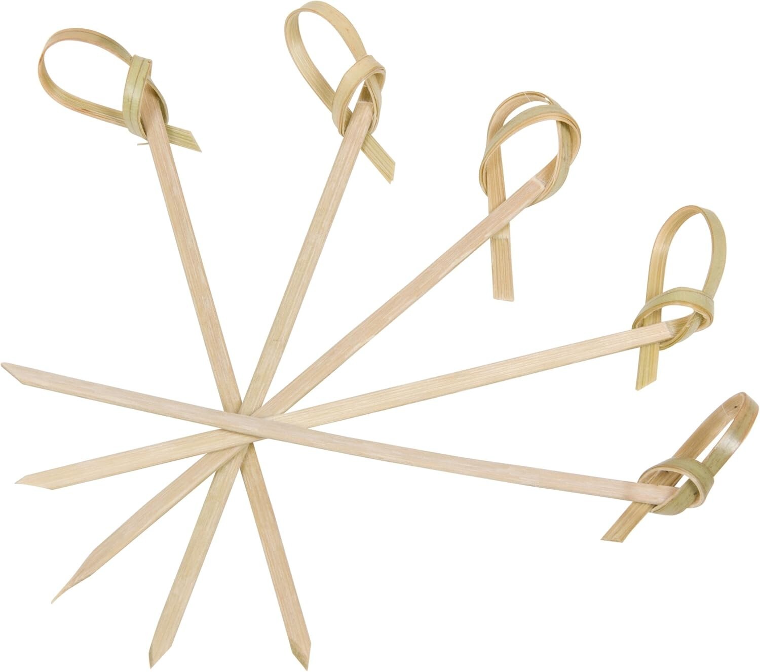 Bulk Pack of 1000 Bamboo Flower Knot Picks - Perfect for Appetizers & Cocktails
