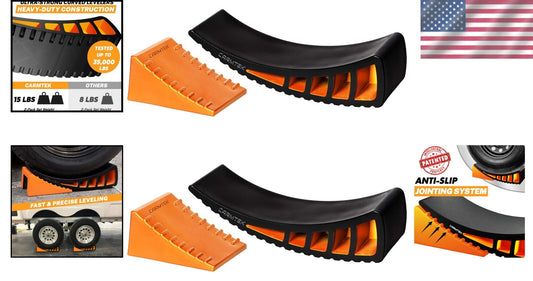 Customizable Camper Leveling Kit - Fit for Trailers Up to 35,000 Lbs with Chocks