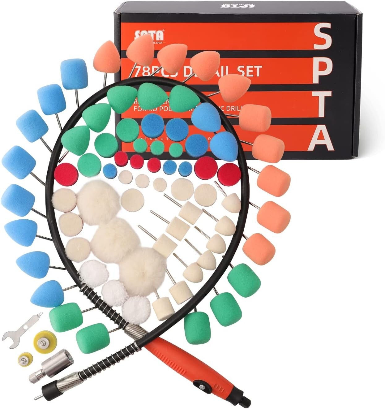 High-Quality 77-Piece Mini Polishing Pads for Fine Detailing on Various Surfaces