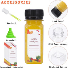Load image into Gallery viewer, Clear 2 Oz Juice Bottles - 150 Pack with Caps, Funnels &amp; Brushes for Smoothies