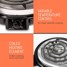 Load image into Gallery viewer, Efficient 1000W Portable Electric Hot Plate - Adjustable Temp Control, Pack of 2