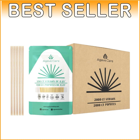 Eco-Friendly 2000-Pack 8.25" Compostable Agave Fiber Straws, Durable & Non-Toxic