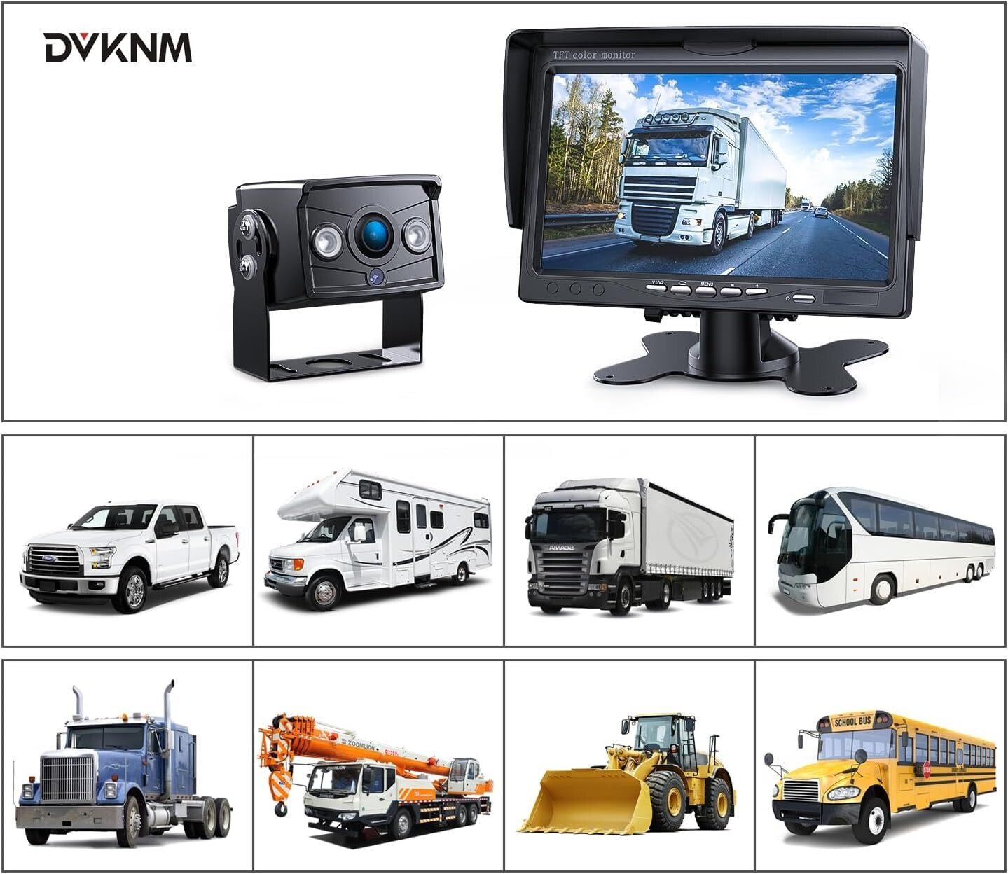 Advanced 1080P Rearview Monitor Kit - Dual Camera Support, DIY Installation