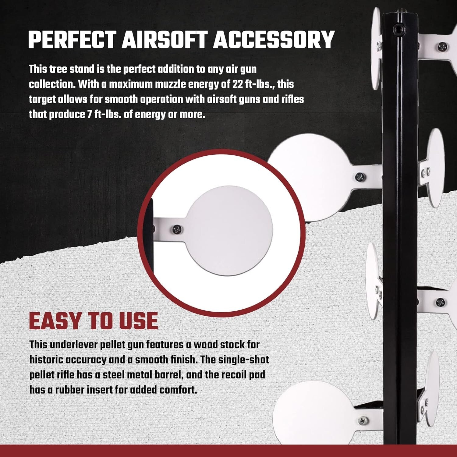 Dueling Tree Airgun Target with 8 Metal Paddles for Enhanced Shooting Practice