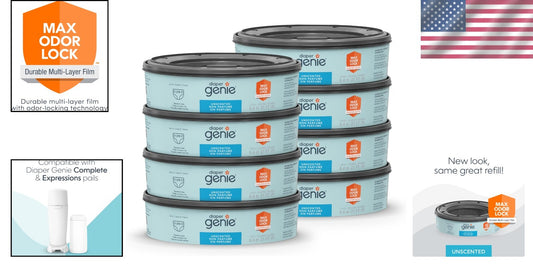 270 Count Diaper Pail Refills, 8 Pack with Blue Liners for Discreet Disposal