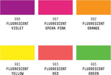 Load image into Gallery viewer, Intense Fluorescent Acrylic Gouache Paint Set, 6 x 2oz for Digital Illustrations