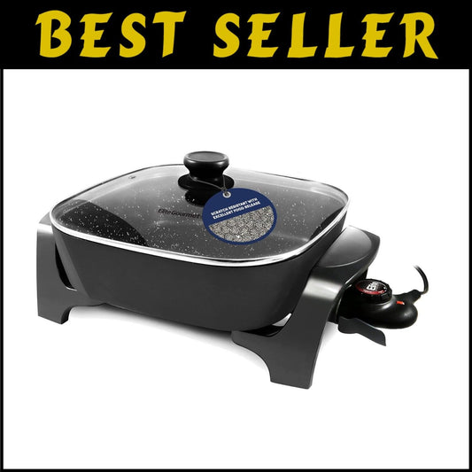 Extra Deep 12" Non-Stick Electric Skillet - 7.5Qt with Adjustable Temp Control