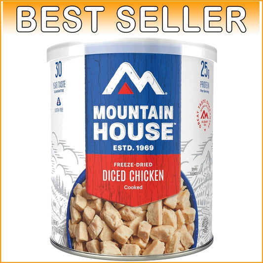 Freeze-Dried Gluten-Free Diced Chicken - Emergency Food in #10 Can | 14 Servings