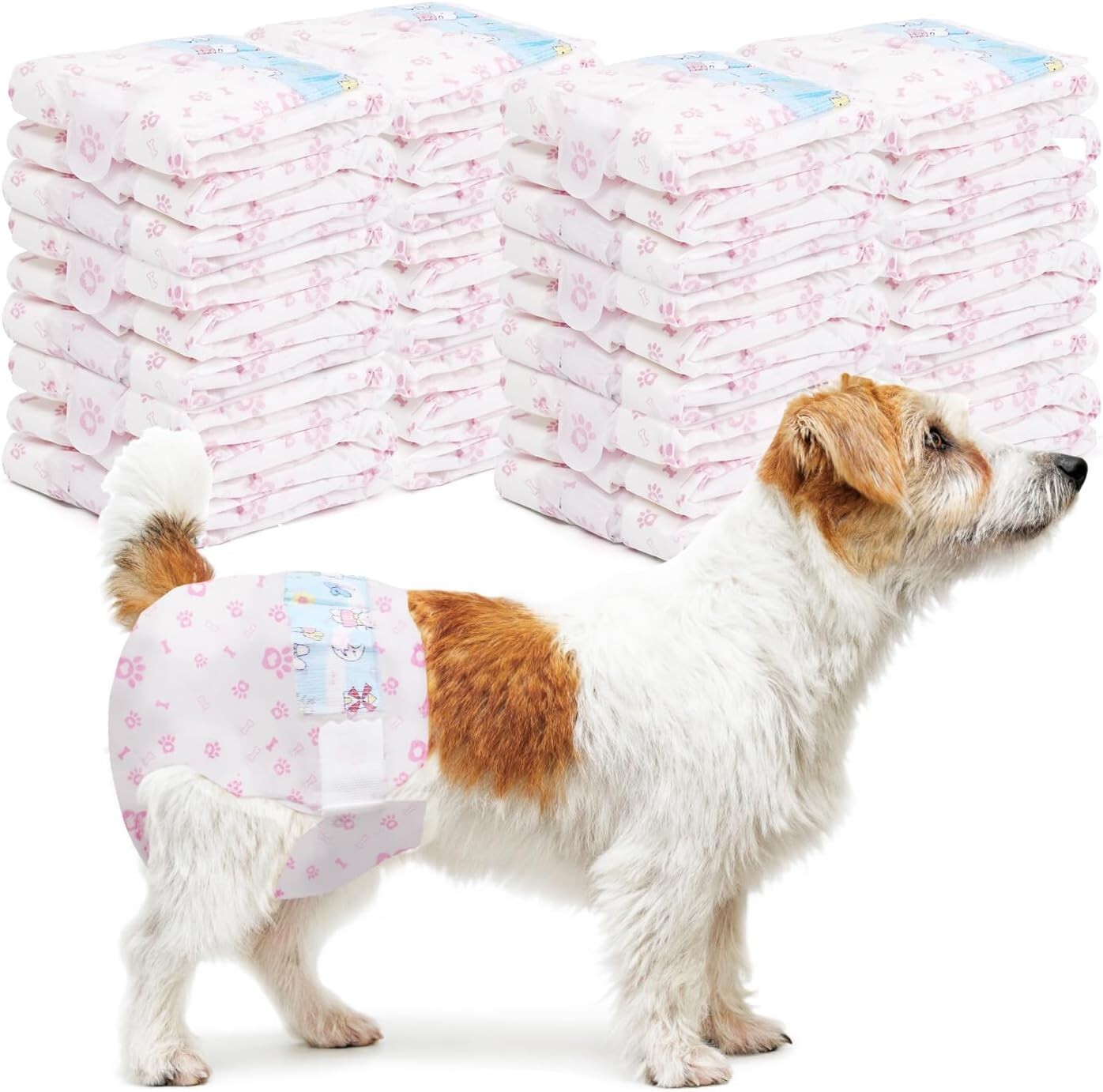 Comfortable Pink Disposable Dog Diapers for Female Dogs - 360° Leak Protection